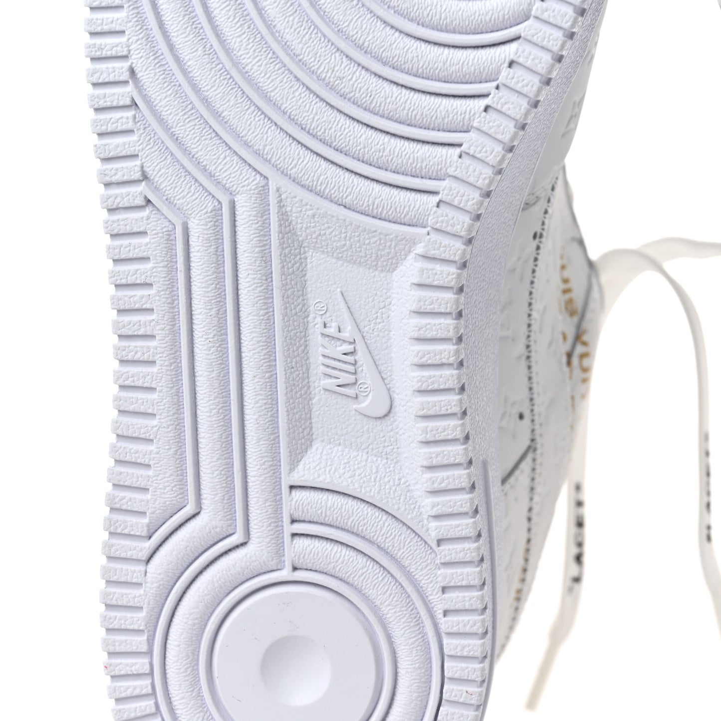 X NIKE AIR FORCE 1 Calfskin Monogram Mens Low Top Sneakers 7.5 White