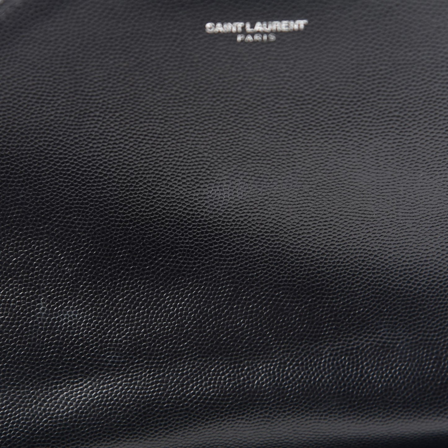 Grain De Poudre Textured Mixed Matelasse Large Triquilt Monogram Monochrome Satchel Black