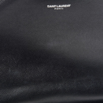 Saint Laurent Grain De Poudre Textured Mixed Matelasse Large Triquilt Monogram Monochrome Satchel Black 6 of 8