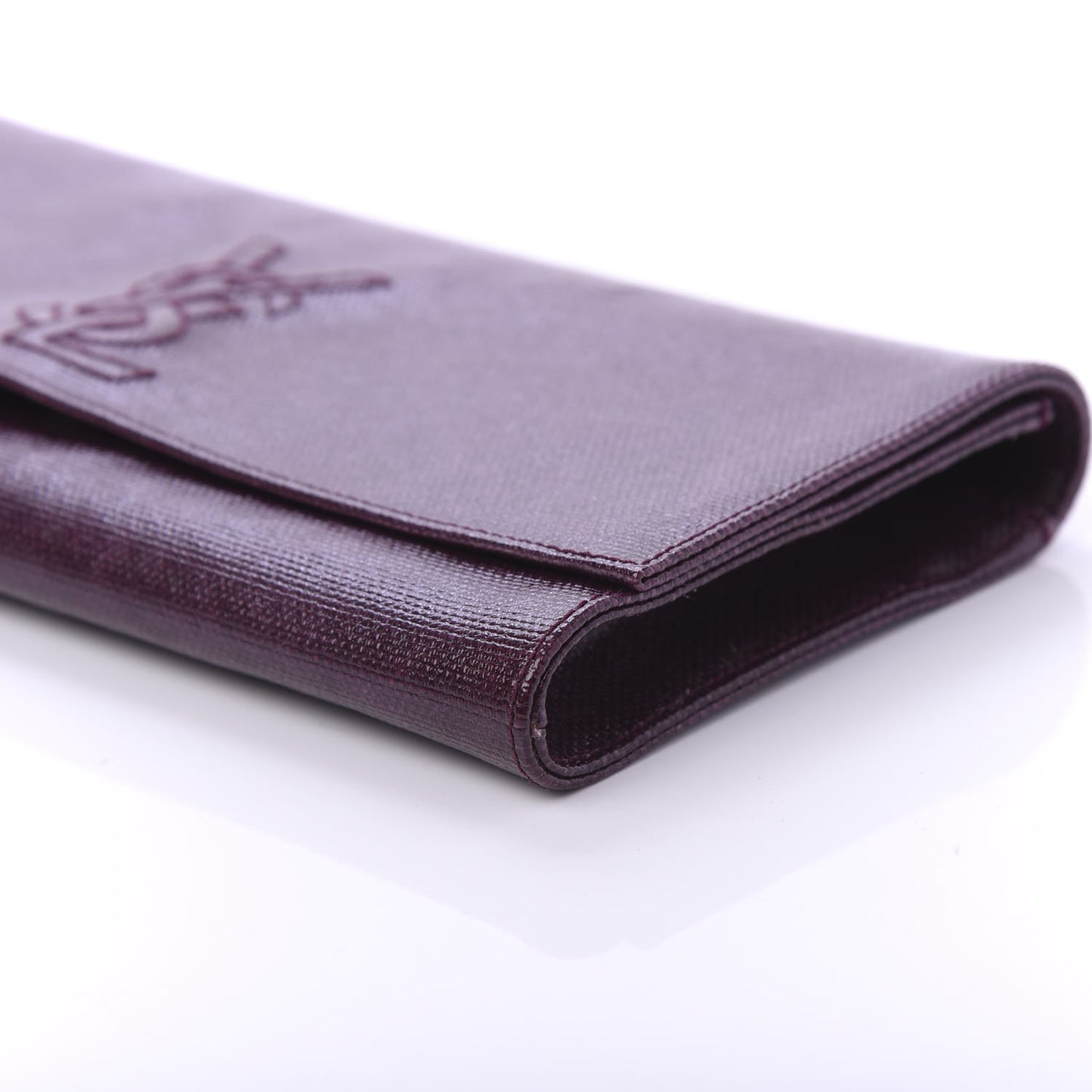 Coated Linen Monogram Small Belle de Jour Clutch Prune