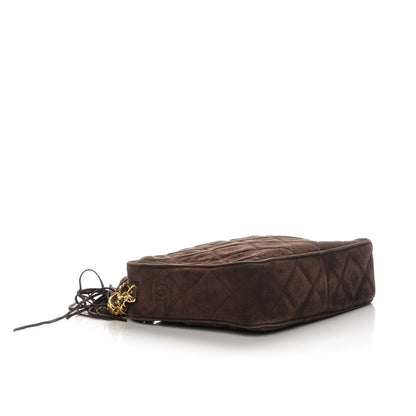Chanel Suede Quilted Tassel Camera Case Brown 4 of 11