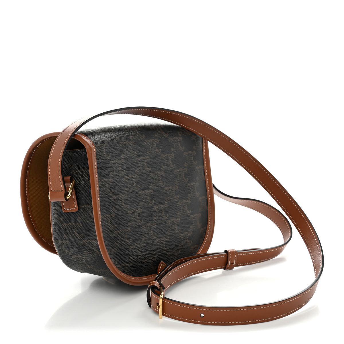 Triomphe Canvas Medium Folco Bag Tan