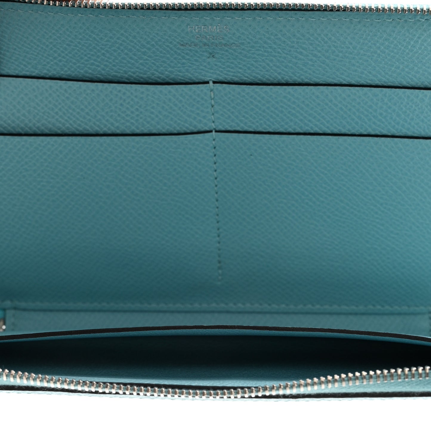 Epsom Printed Silk Flamingo Party Soie-Cool Wallet Mykonos Bleu Atoll