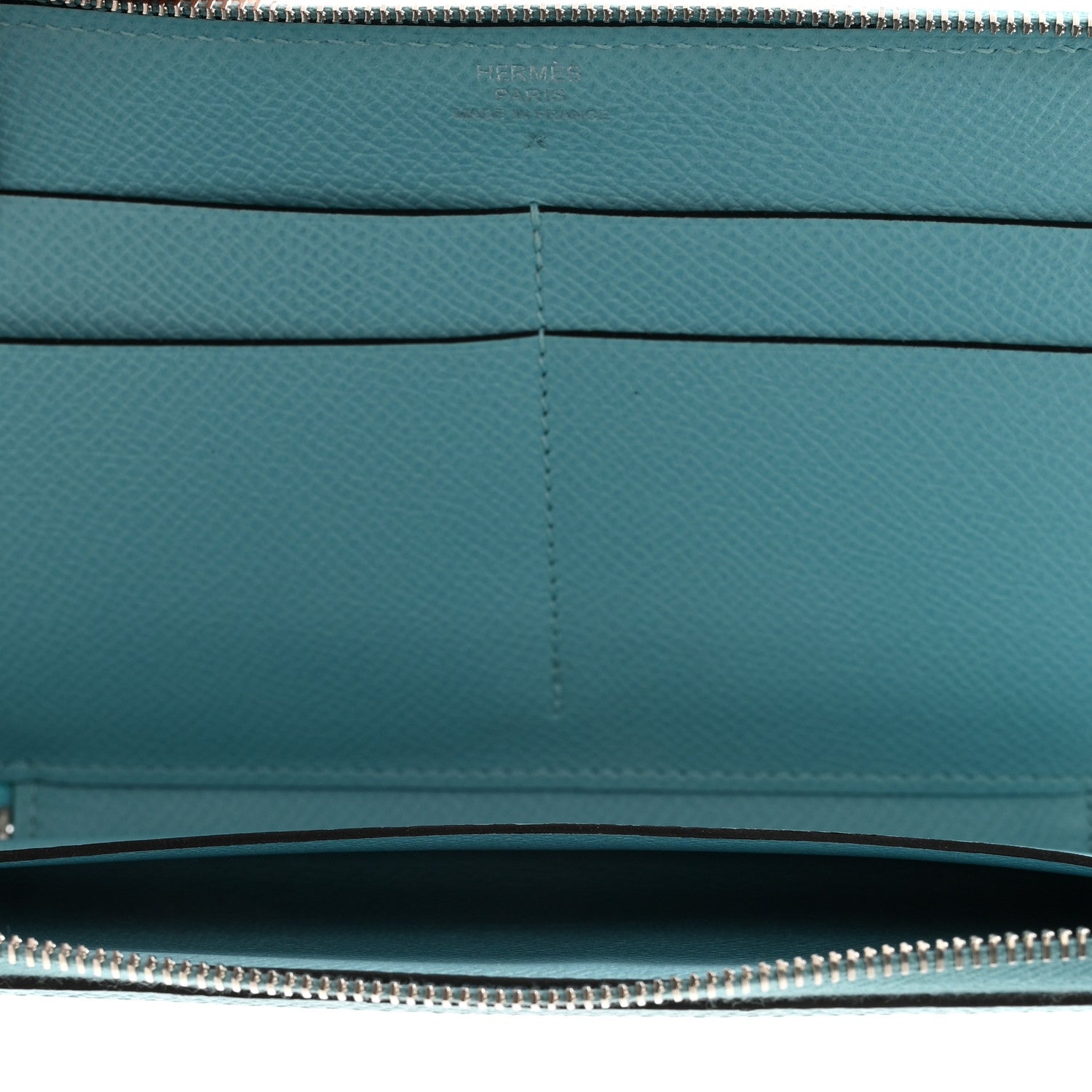 Hermes Epsom Printed Silk Flamingo Party Soie-Cool Wallet Mykonos Bleu Atoll 8 of 10
