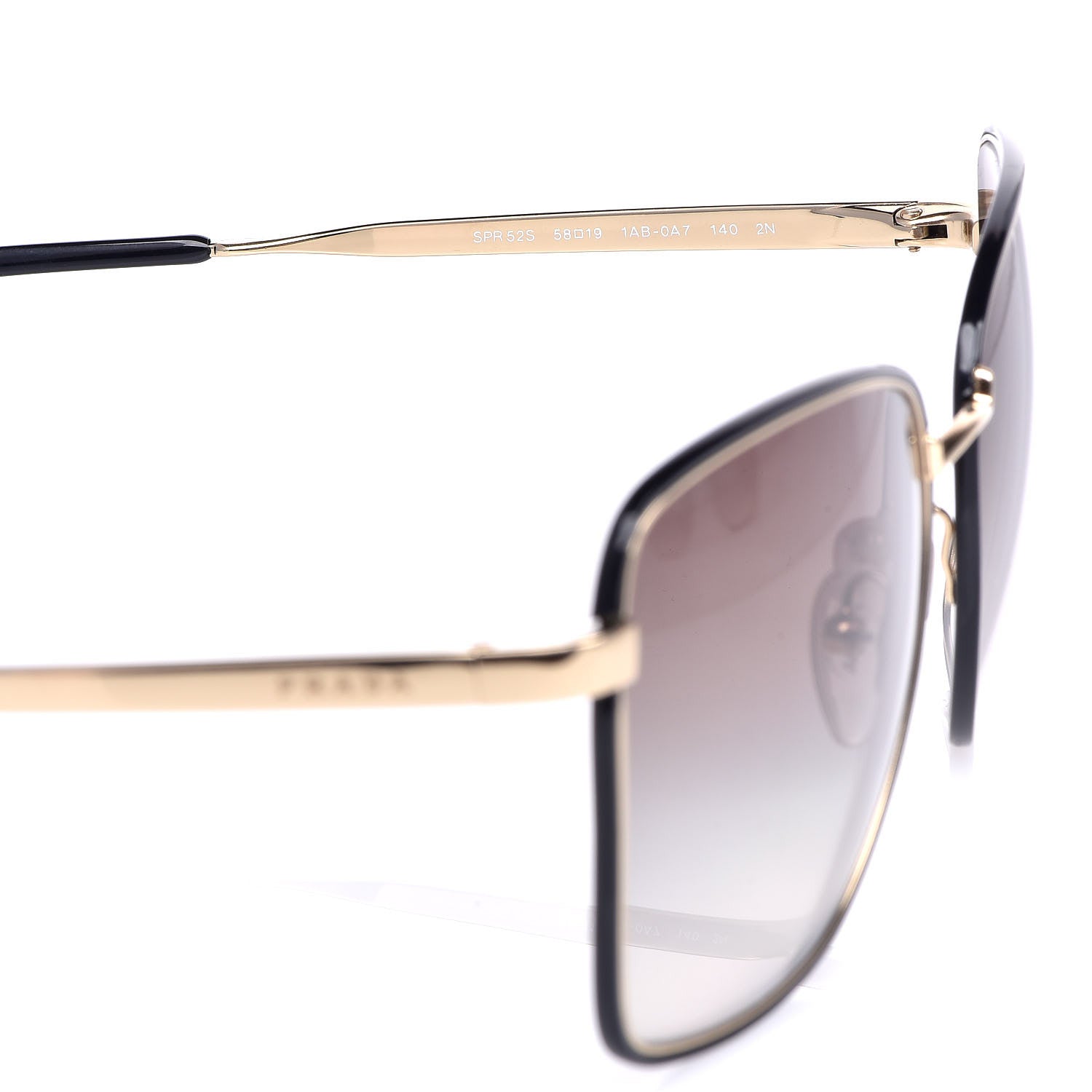 Prada Gradient Sunglasses SPR 52S Black Gold 6 of 9