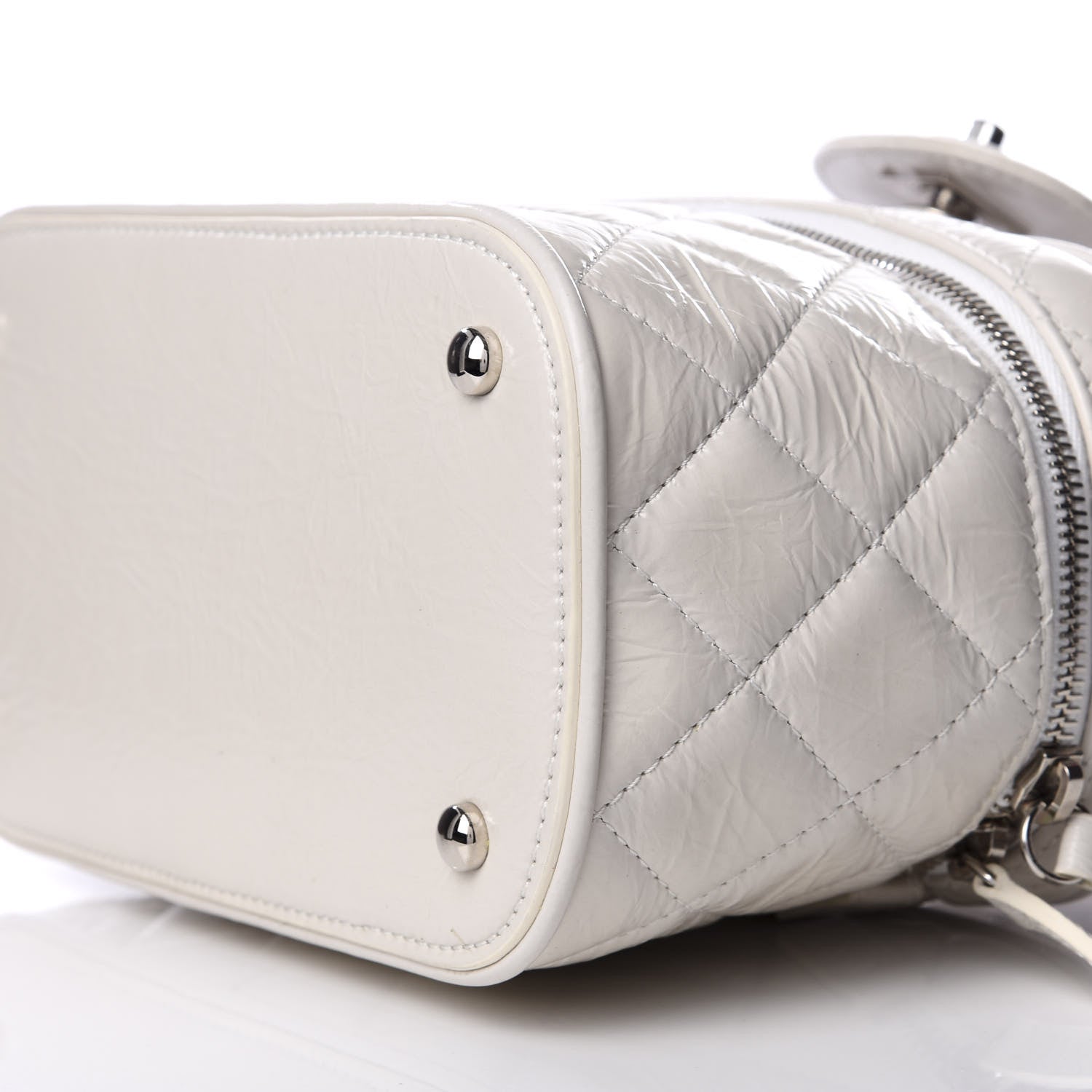 Chanel Crumpled Calfskin PVC Quilted Backpack White 7 of 8