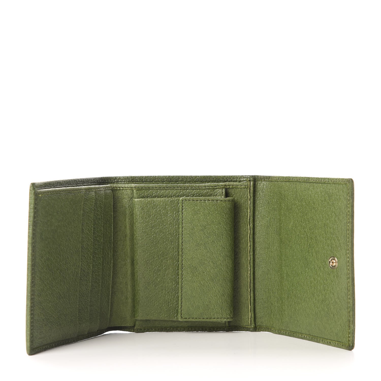 Gucci Suede Hasler Compact Wallet Green 5 of 8
