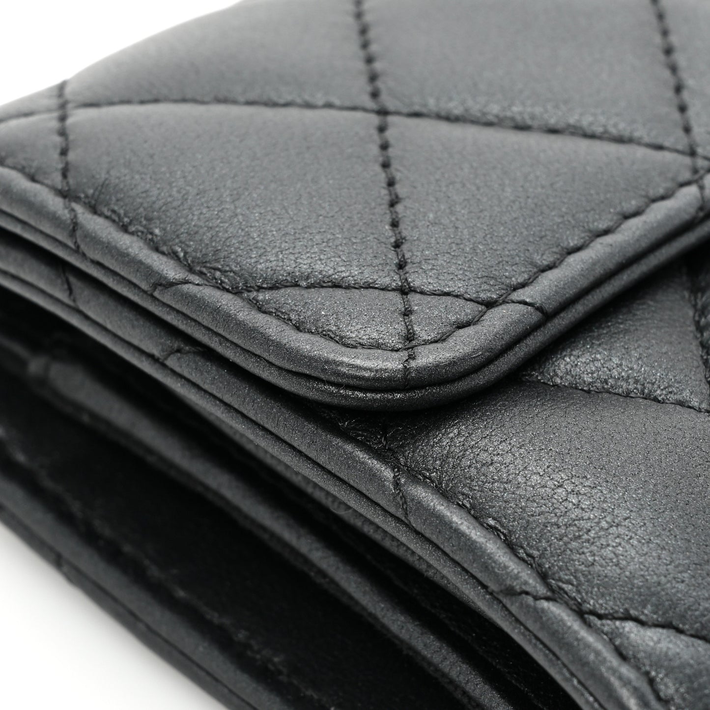 Lambskin Quilted Medium Flap Wallet So Black