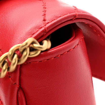 Gucci Calfskin Matelasse Super Mini GG Marmont Shoulder Bag Hibiscus Red 11 of 11