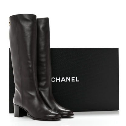Chanel Calfskin CC High Boots 41 Brown 9 of 9