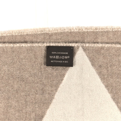 Hermes Cashmere Casaque Zig Zag Muffler Etoupe Ivory 4 of 4