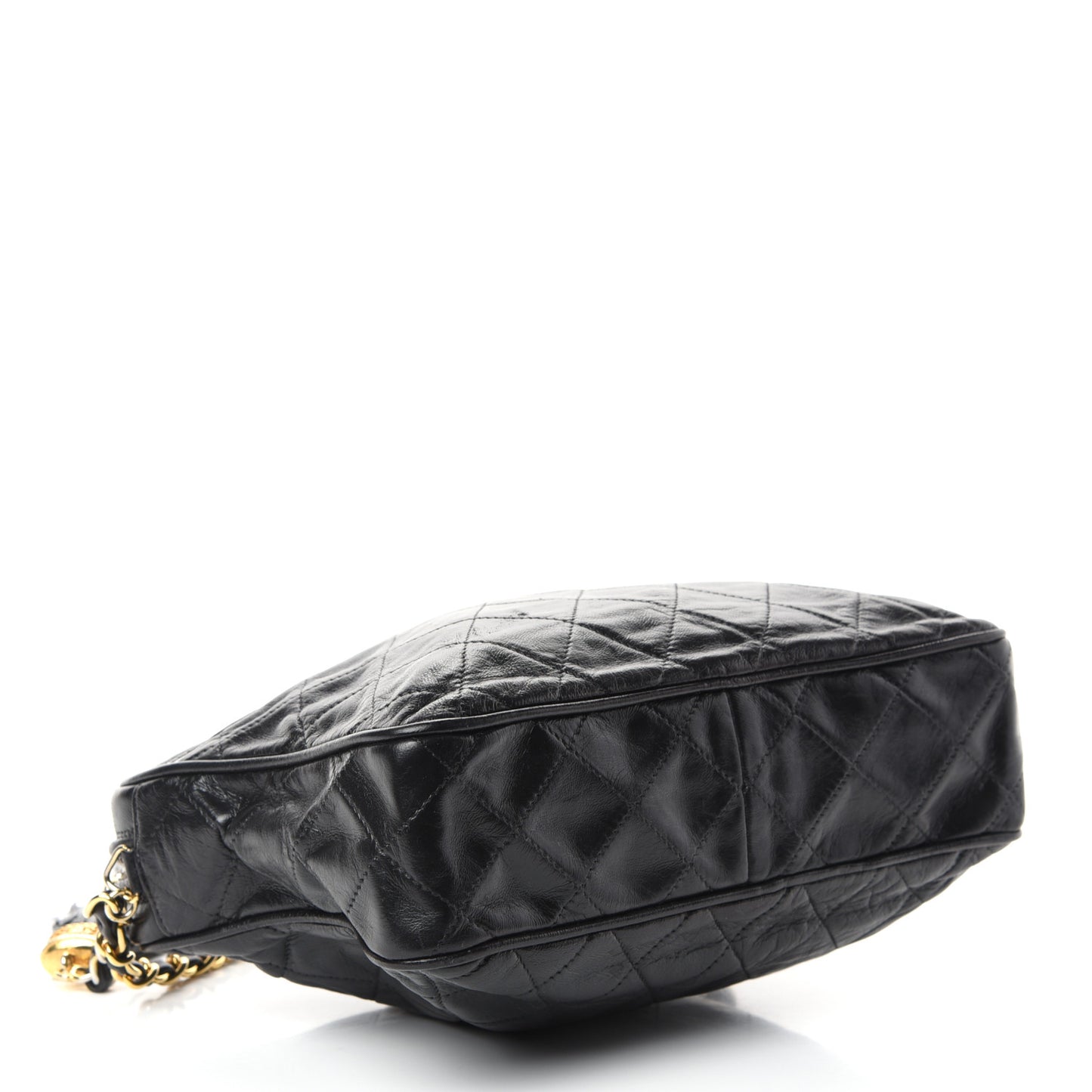 Lambskin Quilted CC Tassel Camera Case Black