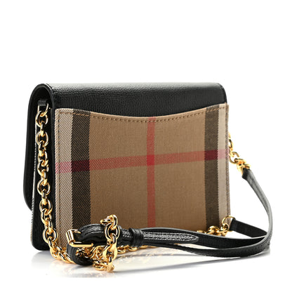 Burberry Derby Calfskin House Check Wallet On Chain Black 3 of 8