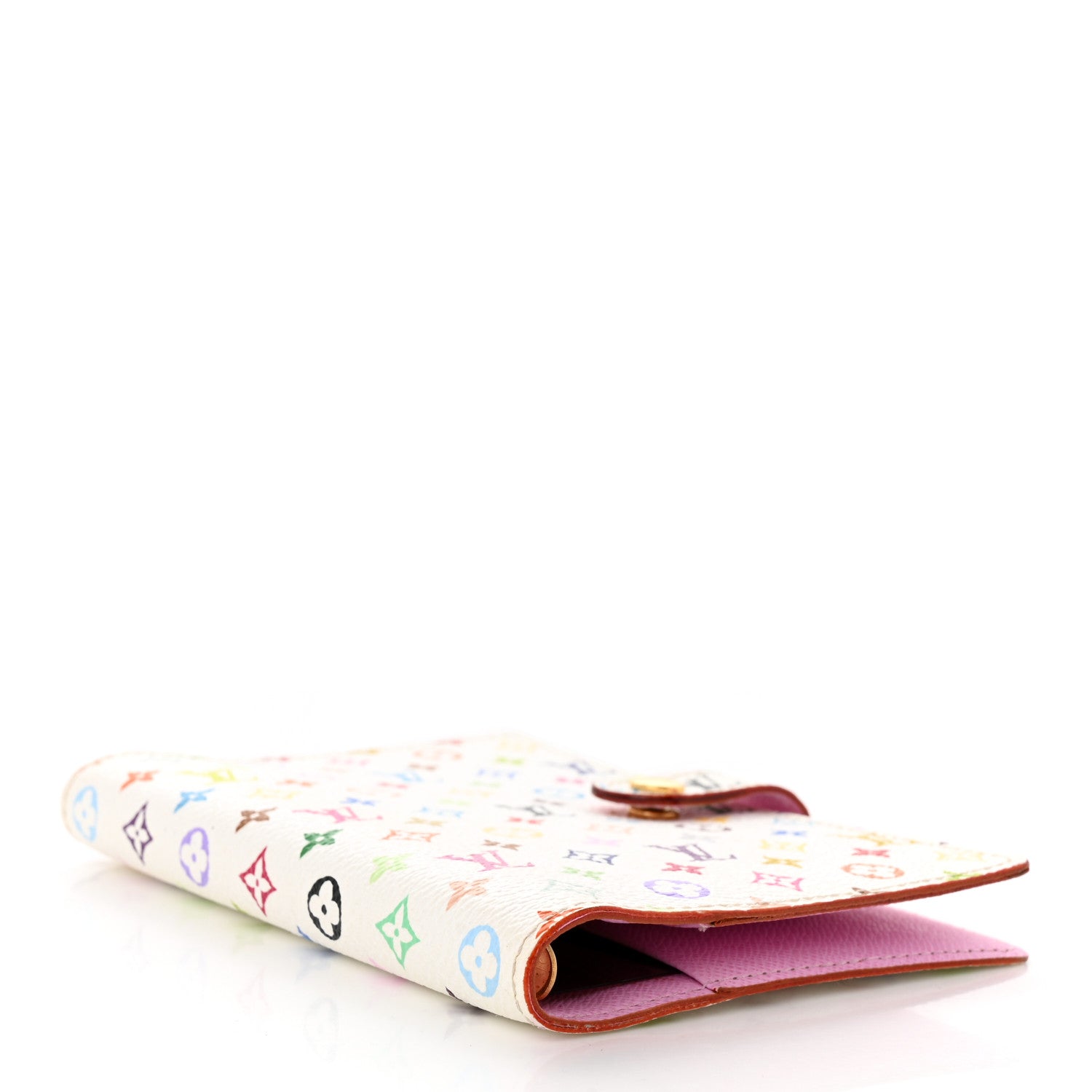 Louis Vuitton Monogram Multicolor Small Ring Agenda Cover White Litchi 4 of 7