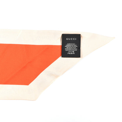 Gucci Silk Blind For Love Scarf Red Ivory 3 of 4