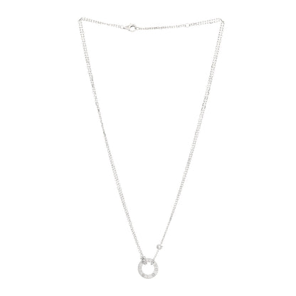 Cartier 18K White Gold 2 Diamond LOVE Necklace 3 of 4