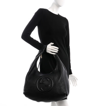 Gucci Pebbled Calfskin Large Soho Hobo Black 2 of 8