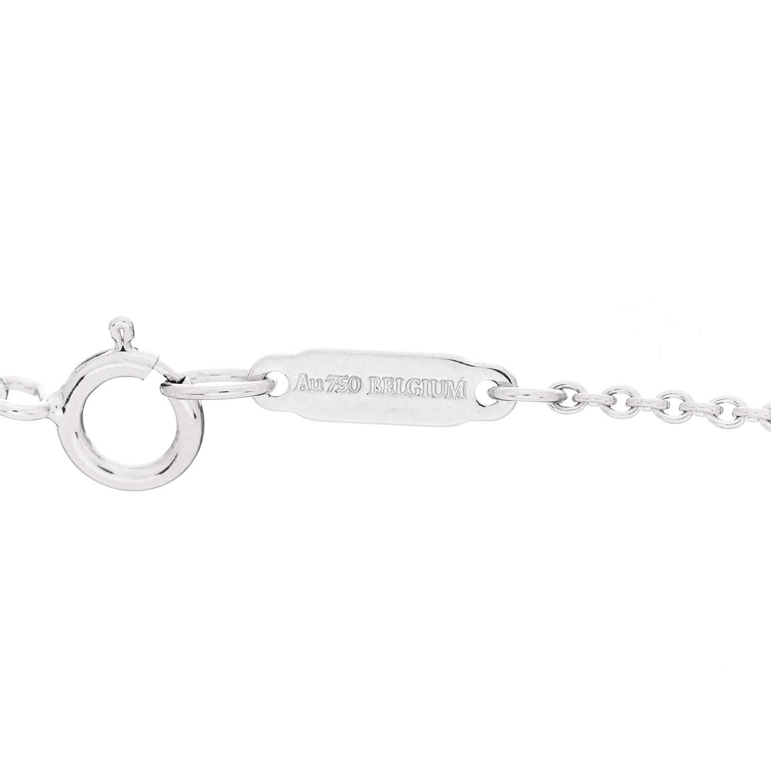 Tiffany 18K White Rose Gold Diamond 1837 Triple Interlocking Circles Pendant Necklace 5 of 7
