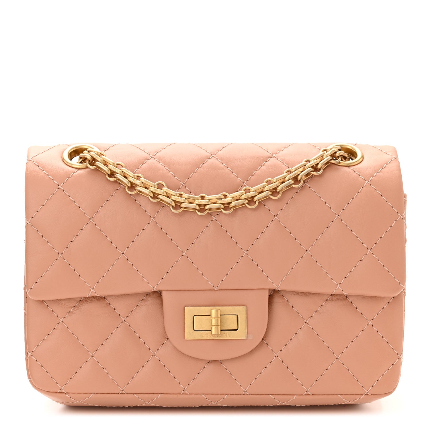 Chanel Aged Calfskin Quilted 2.55 Reissue Mini Flap Beige 1 of 11
