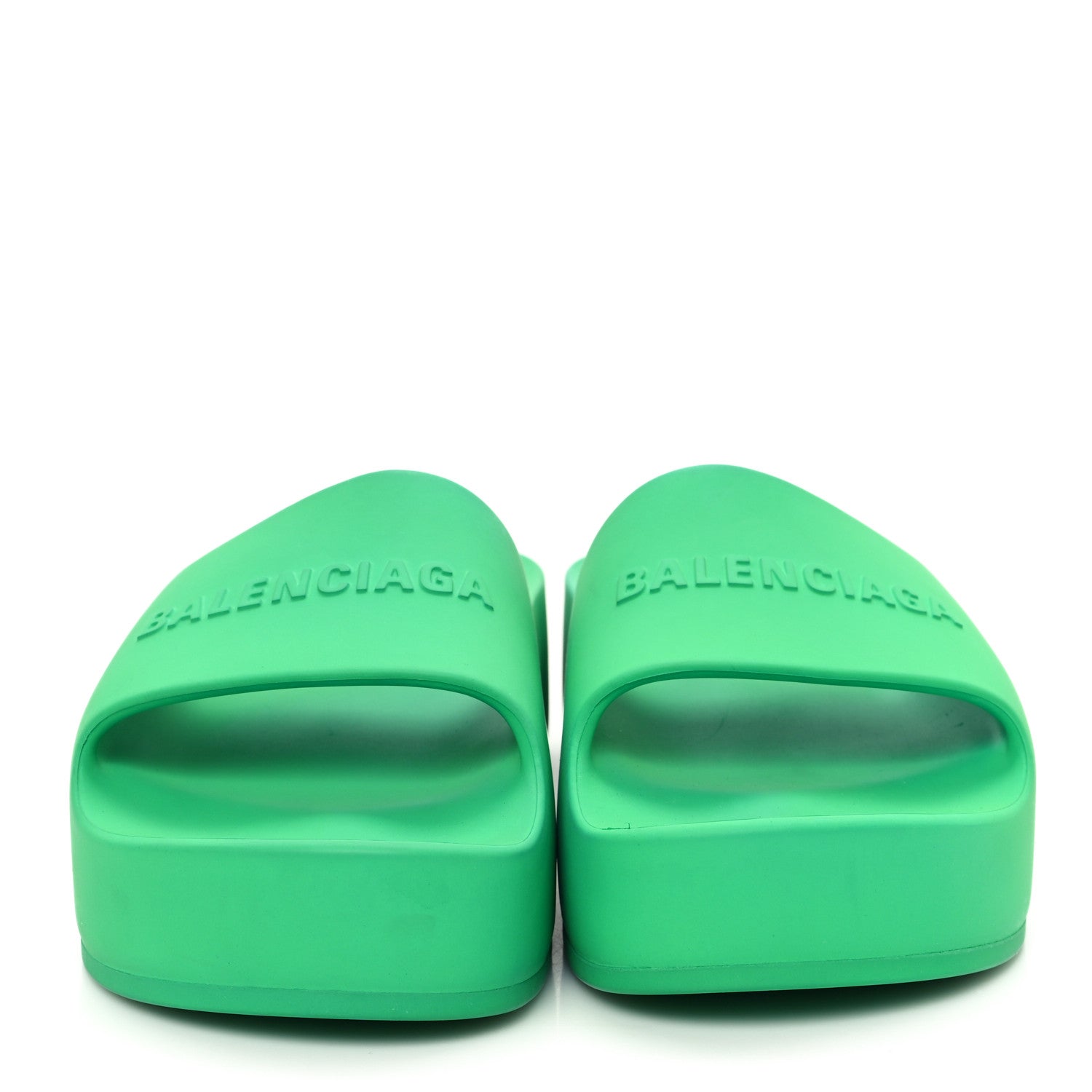 Balenciaga Rubber Womens Chunky Slide Sandals 36 Green 3 of 9
