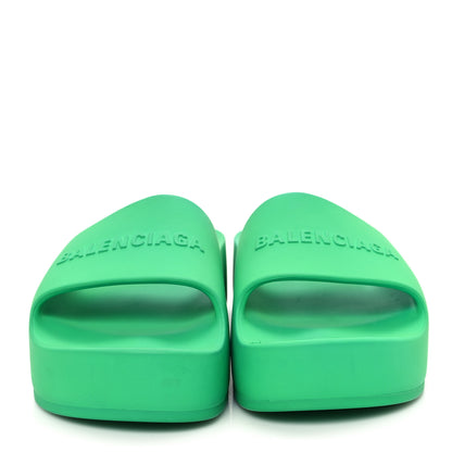 Balenciaga Rubber Womens Chunky Slide Sandals 36 Green 3 of 9