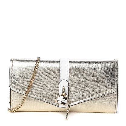 Chloe Metallic Textured Calfskin Aby Chain Wallet Gold 1 of 10