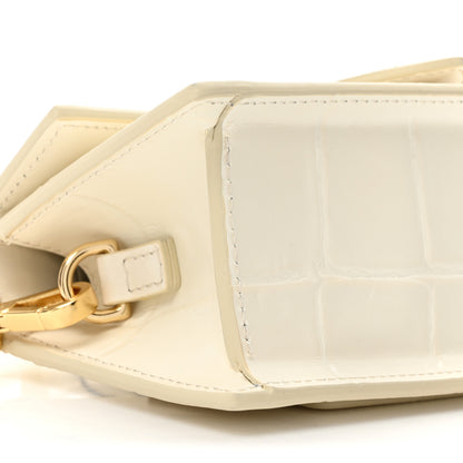 Jacquemus Calfskin Crocodile Embossed Le Bambino Light Ivory 9 of 11