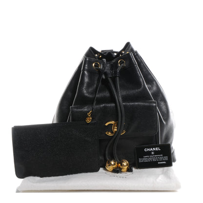 Chanel Caviar Drawstring Backpack Bag Black 3 of 9