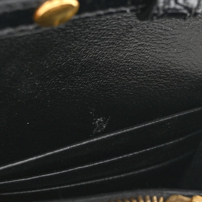 Balenciaga Shiny Calfskin Crocodile Embossed Hourglass Chain Bag Black 7 of 9