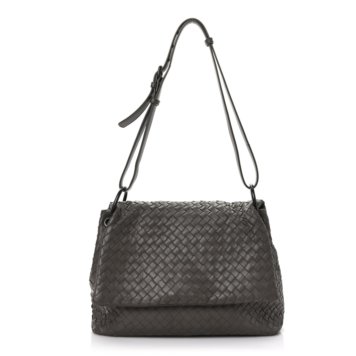 Nappa Intrecciato Flap Shoulder Bag Quetsche