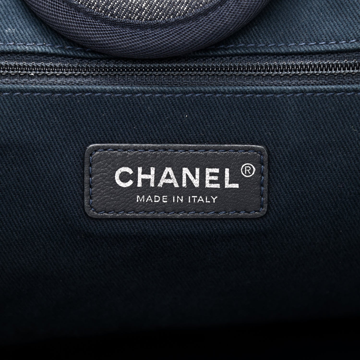 Chanel Canvas Large Deauville Tote Blue Orange 6 of 10