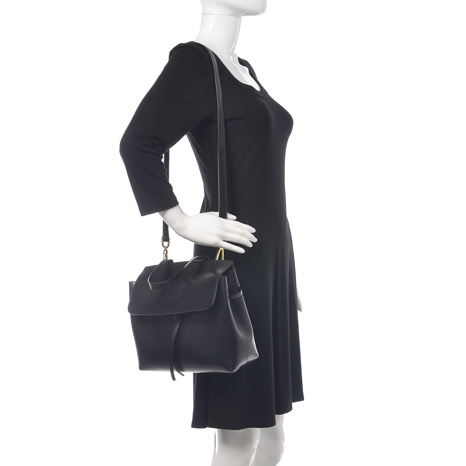 Mansur Gavriel Calfskin Mini Lady Bag Black Flamma 2 of 17