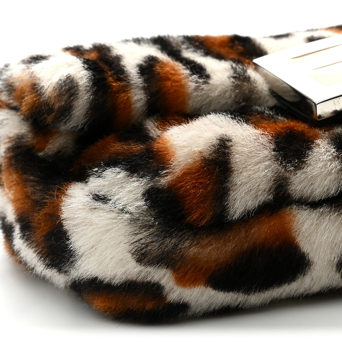 Fendi Calf Hair Leopard Print Phone Baguette Moro 9 of 10
