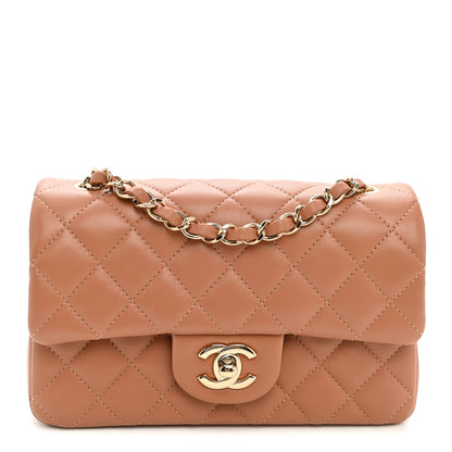 Chanel Lambskin Quilted Mini Rectangular Flap Brown 1 of 10