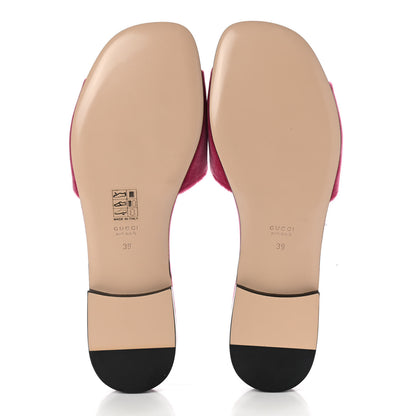Gucci Velvet Crystal Square G Madelyn Slide Sandals 39 Light Raspberry Rose 5 of 11