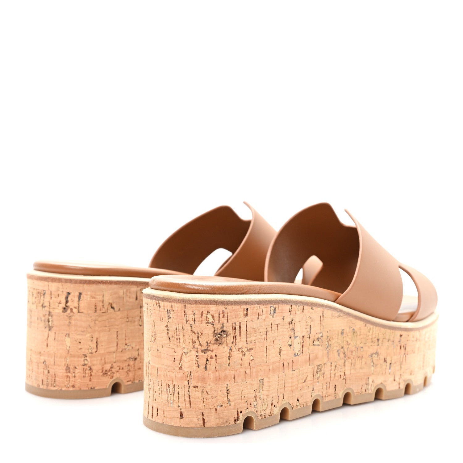 Hermes Calfskin Cork Eze 30 Sandals 38 Marron Glaise 5 of 10