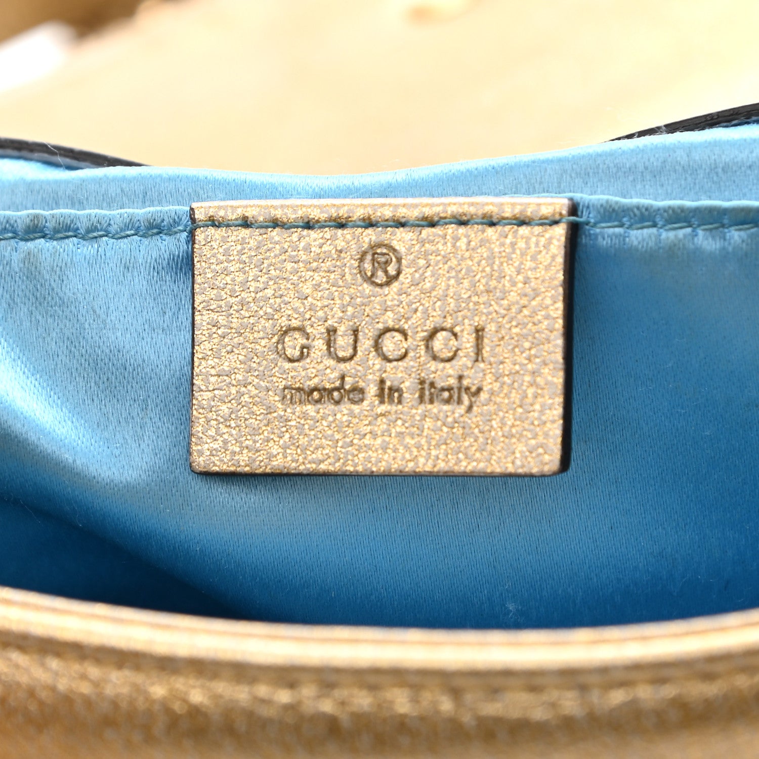 Gucci Metallic Calfskin Matelasse Mini GG Marmont Shoulder Bag Gold Pink 6 of 10
