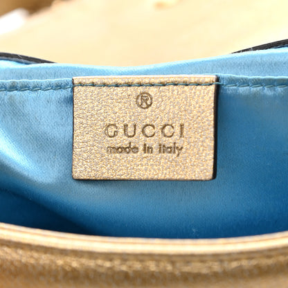 Gucci Metallic Calfskin Matelasse Mini GG Marmont Shoulder Bag Gold Pink 6 of 10