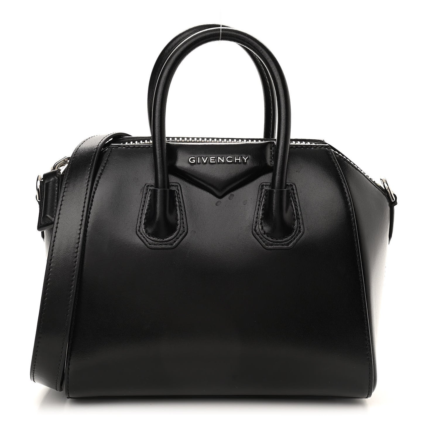 Shiny Lord Calfskin Mini Antigona Black
