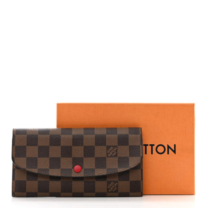 Louis Vuitton Damier Ebene Emilie Wallet Red 9 of 9
