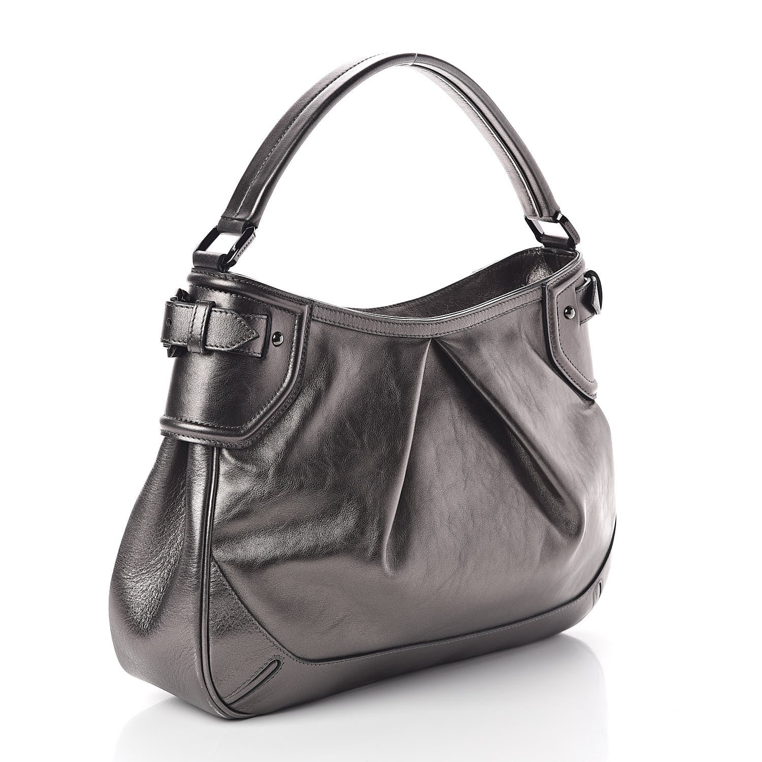 Burberry Metallic Calfskin Shoulder Bag Anthracite 3 of 9