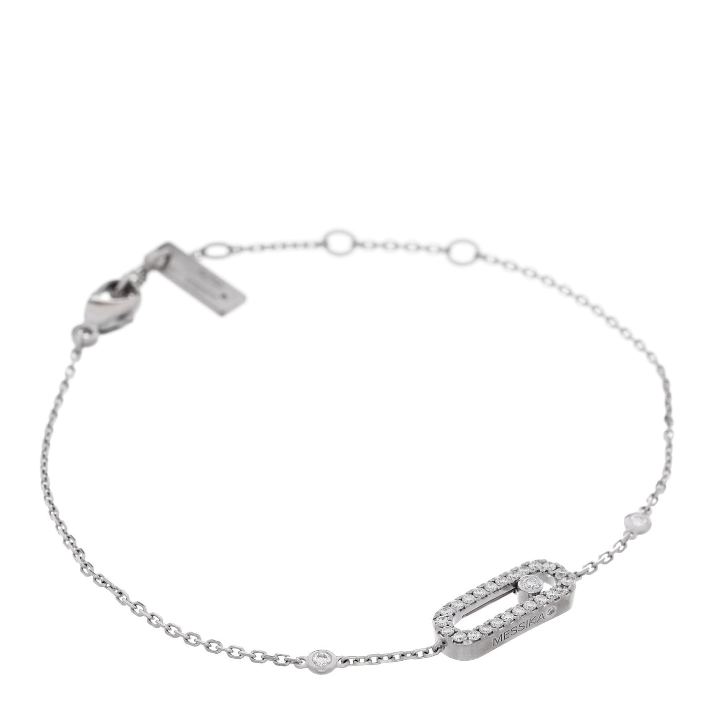 18K White Gold Diamond Move Uno Pave Bracelet