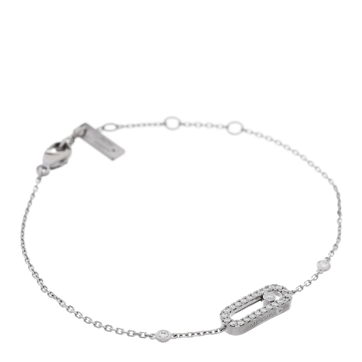Messika 18K White Gold Diamond Move Uno Pave Bracelet 1 of 4