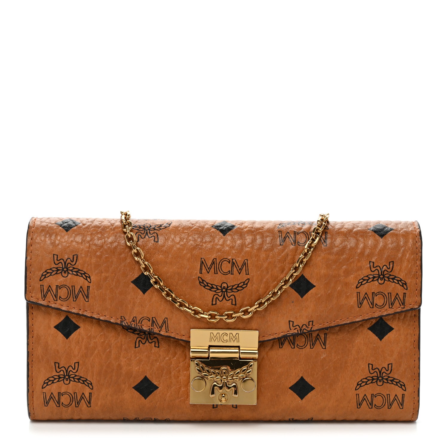 MCM Visetos Large Patricia Wallet On Chain Cognac 1 of 7