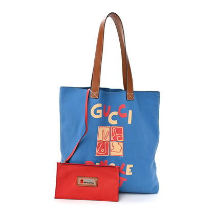 Gucci Calfskin Dans Le Vert Large Tote Blue Multicolor 3 of 12