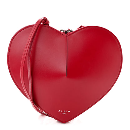 Alaia Lux Calfskin Le Coeur Bag Lacquer Red 1 of 9