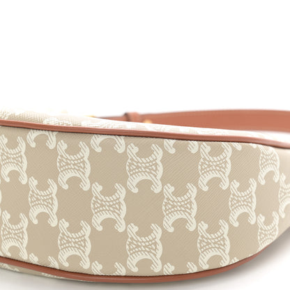 Celine Canvas Calfskin Ava Triomphe Shoulder Bag Grege 11 of 12