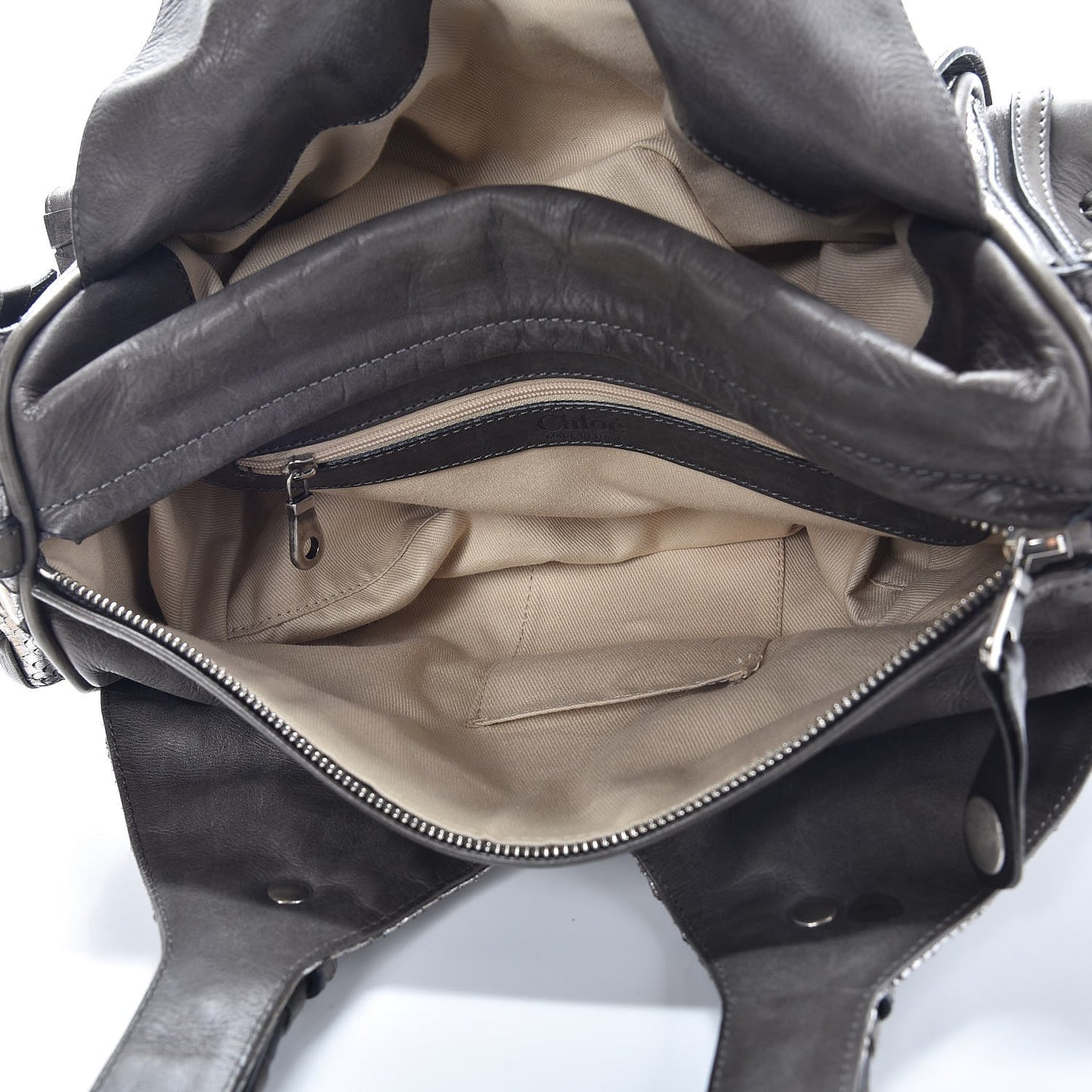 Metallic Python Silverado Shoulder Bag Silver Grey