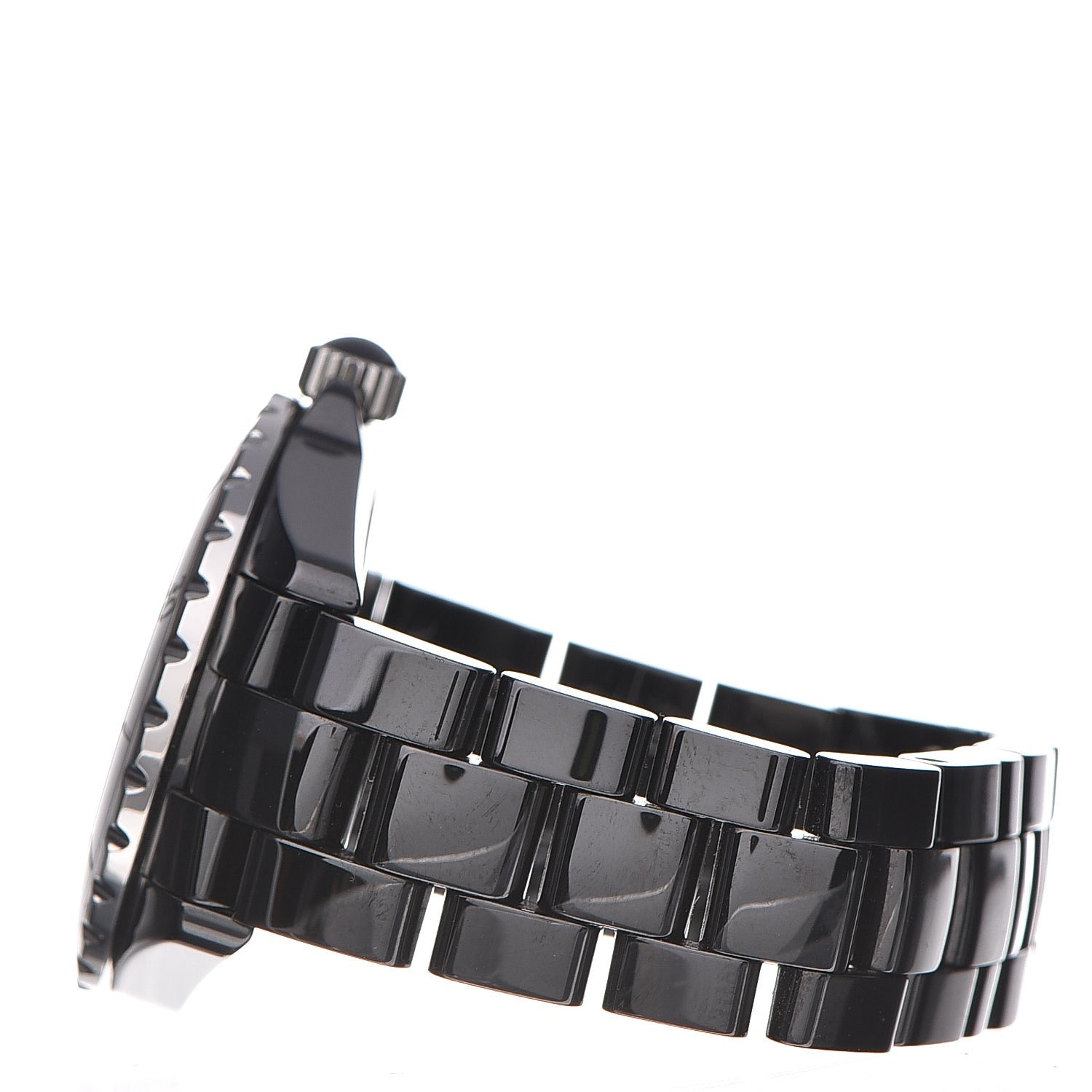 Chanel Stainless Steel Ceramic Diamond 38mm J12 Automatic Watch Black 3 of 8
