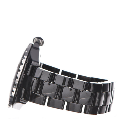 Chanel Stainless Steel Ceramic Diamond 38mm J12 Automatic Watch Black 3 of 8